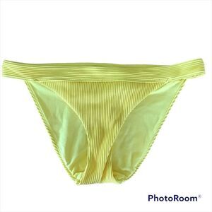 Hollister Yellow Ribbed Bikini Brief XL